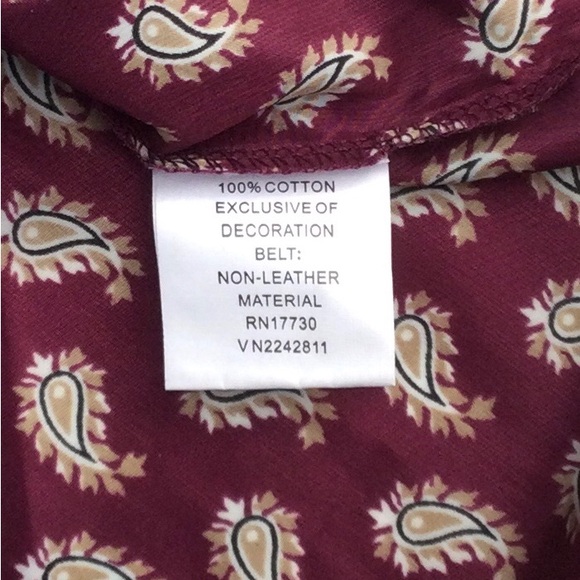 Fassimo Eutti Womens NWT Size Large Purple Paisley Long Sleeve Blouse. - Picture 4 of 4